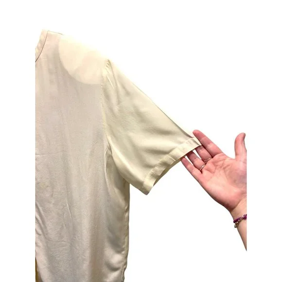 Spencer Jeremy Vintage 90’s Silk Blouse Cream Size M - Picture 10 of 15
